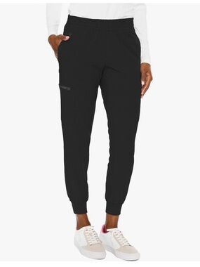 2 pc Med Couture Black Seamed Jogger Scrub Pants